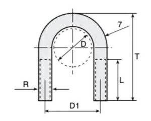 Cotas y dimensiones para abarcones para tubos